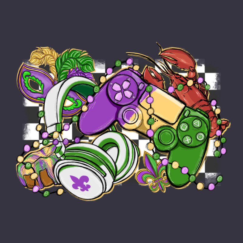 Gamer Mardi Gras Game Controller Vintage Hoodie by MaliasSmallBusiness | Teevron