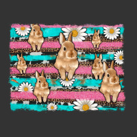 easter bunny with daisy and turquoise cowhide leopard  background | Teevron