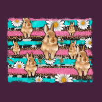 Easter Bunny With Daisy And Turquoise Cowhide Leopard  Background Premium Tee | Teevron