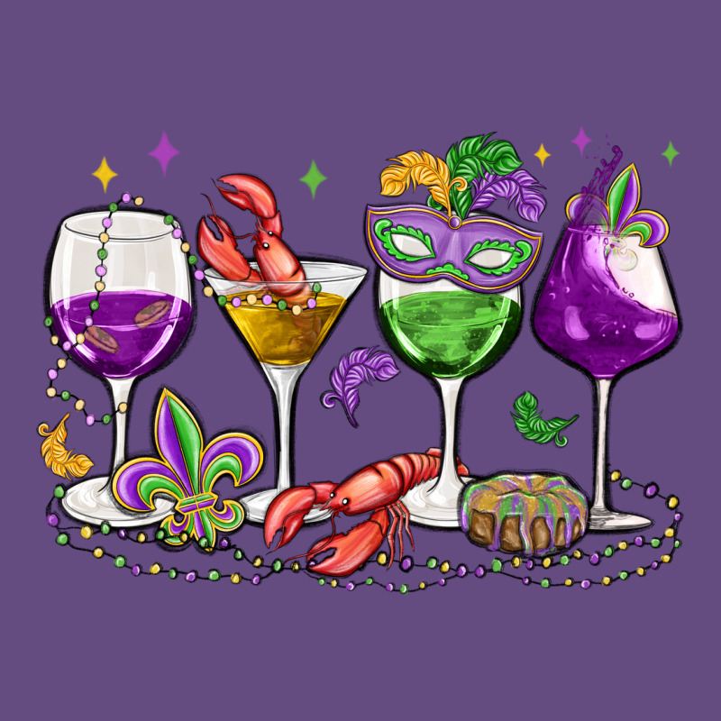 Mardi Gras Wine Glasses Vintage Hoodie by MaliasSmallBusiness | Teevron