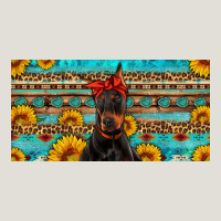 Doberman With Sunflowers License Plate Heavy Core Tee | Teevron