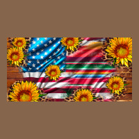 Usa Flag And Serape With Leopard And Sunflowers License Plate Premium Tee | Teevron