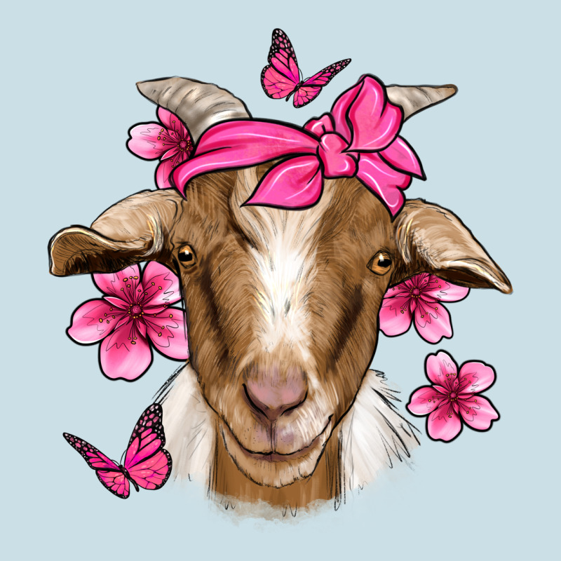 Pink Floral Bandana Goat Ladies Tee by Jasminsmagicworld | Teevron