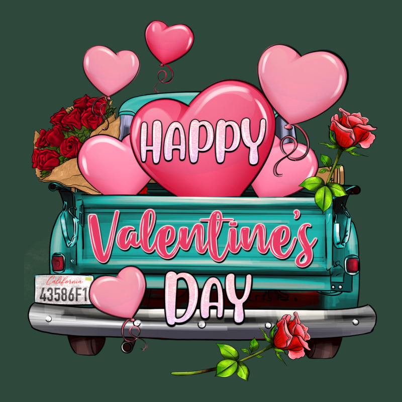Happy Valentine's Day Turquoise Truck Zipper Hoodie by HowdyJamesFarm | Teevron