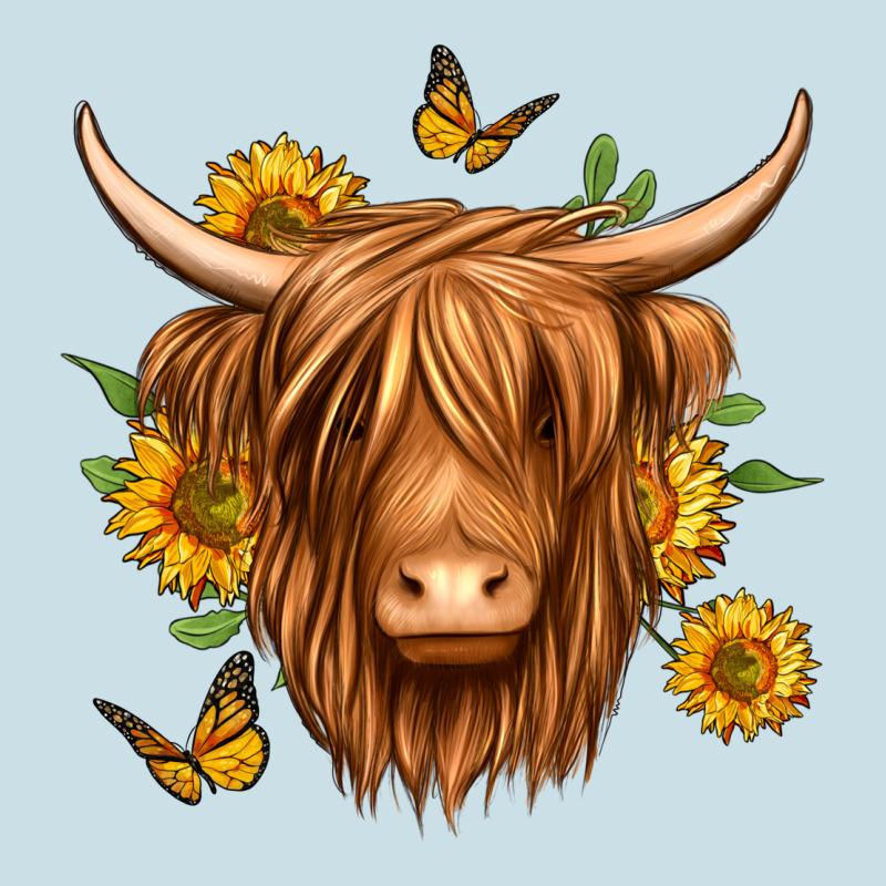 Sunflowers Long Haired Cow Ladies Tee by Jasminsmagicworld | Teevron