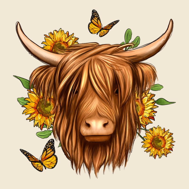 Sunflowers Long Haired Cow Ladies Tee by Jasminsmagicworld | Teevron