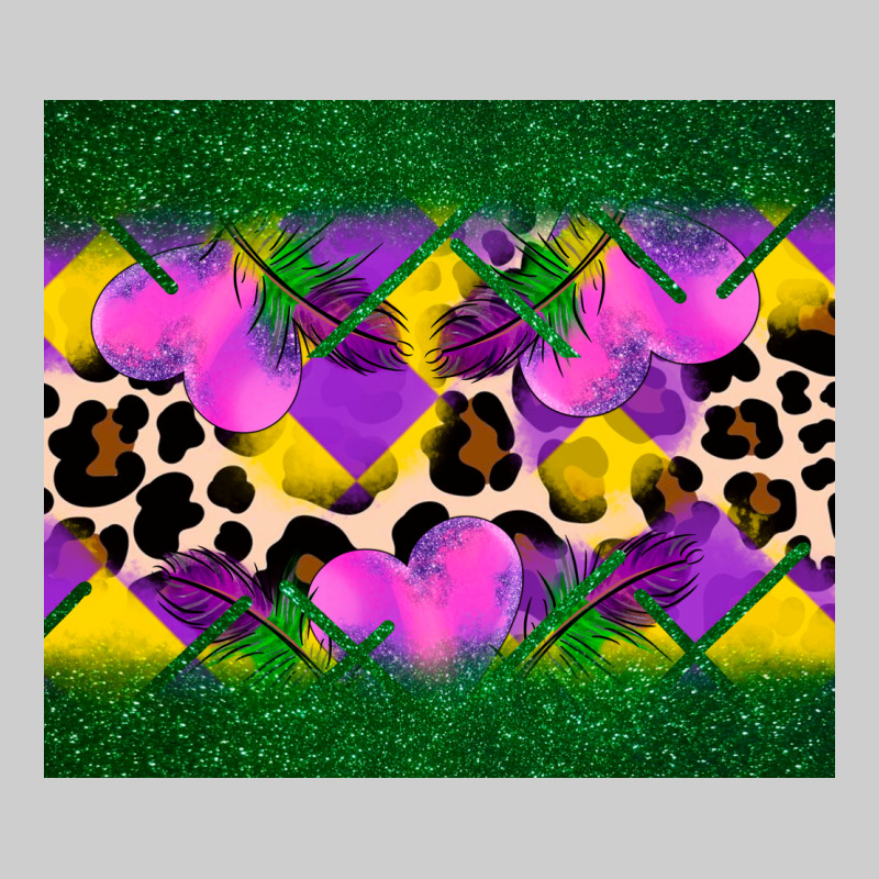 Mardi Gras Leopard And Heart Premium Tee by AdoDesignShop | Teevron