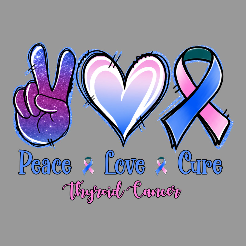 Peace Love Cure Thyroid Cancer Vintage Hoodie by NancyCooperArtShop | Teevron