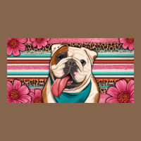 English Bulldog Floral License Plate Premium Tee | Teevron