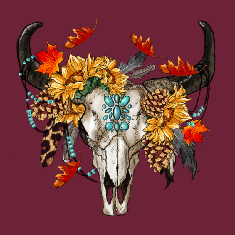 Fall Bull Skull Long Sleeve Tee by RanaPortraitStore | Teevron