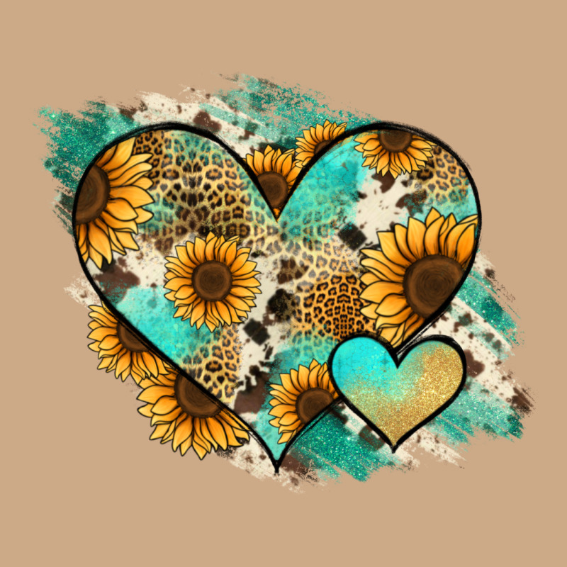 Leopard Sunflower Cowhide Glitter Heart Vintage Hoodie by Jasminsmagicworld | Teevron