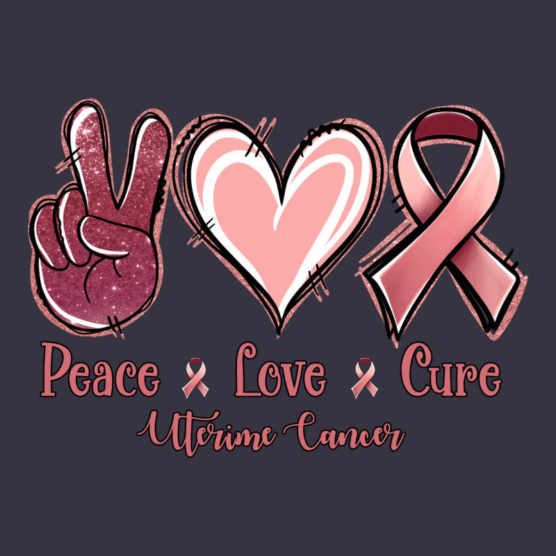 Peace Love Cure Uterine Cancer Vintage Hoodie by NancyCooperArtShop | Teevron