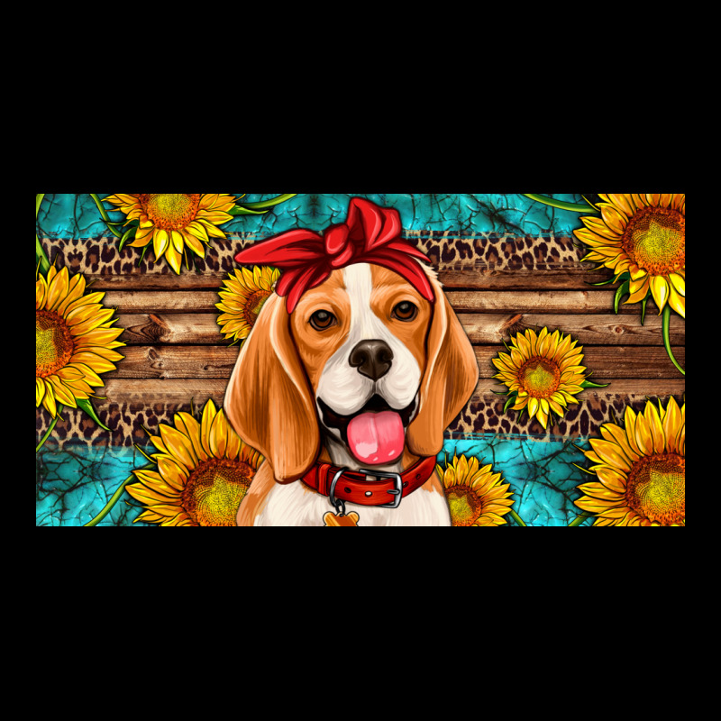Beagle With Sunflowers License Plate Premium Tee by Artiststas | Teevron