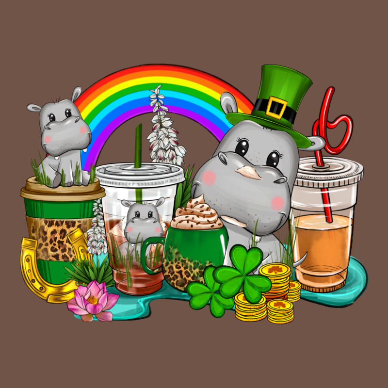St. Patrick's Hippopotamus Coffee Cups Premium Sweatshirt by CowGirlArtShop | Teevron