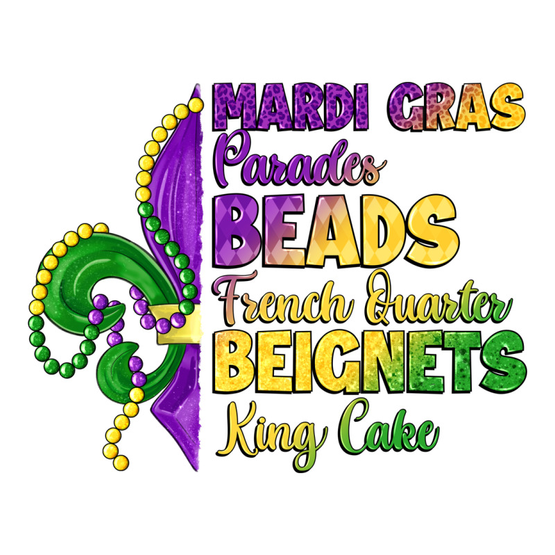 Mardi Gras Parades Beads French Quarter Beignets K Long Sleeve Tee by LillyAllenDesigns | Teevron
