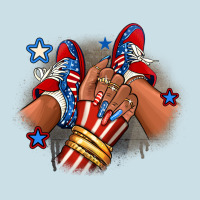 America Afro Girl Sneakers Ladies Tee | Teevron