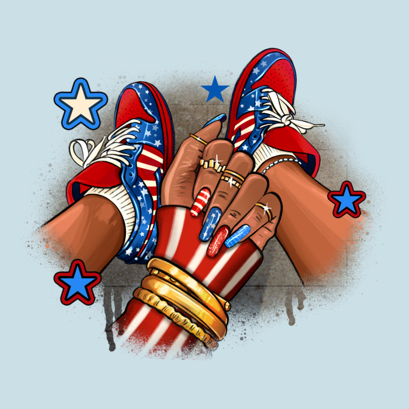 America Afro Girl Sneakers Ladies Tee by RanaPortraitStore | Teevron