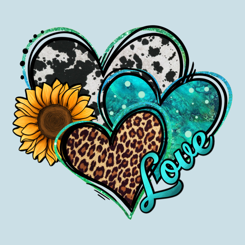 Turquoise Sunflower Hearts Ladies Tee by Jasminsmagicworld | Teevron