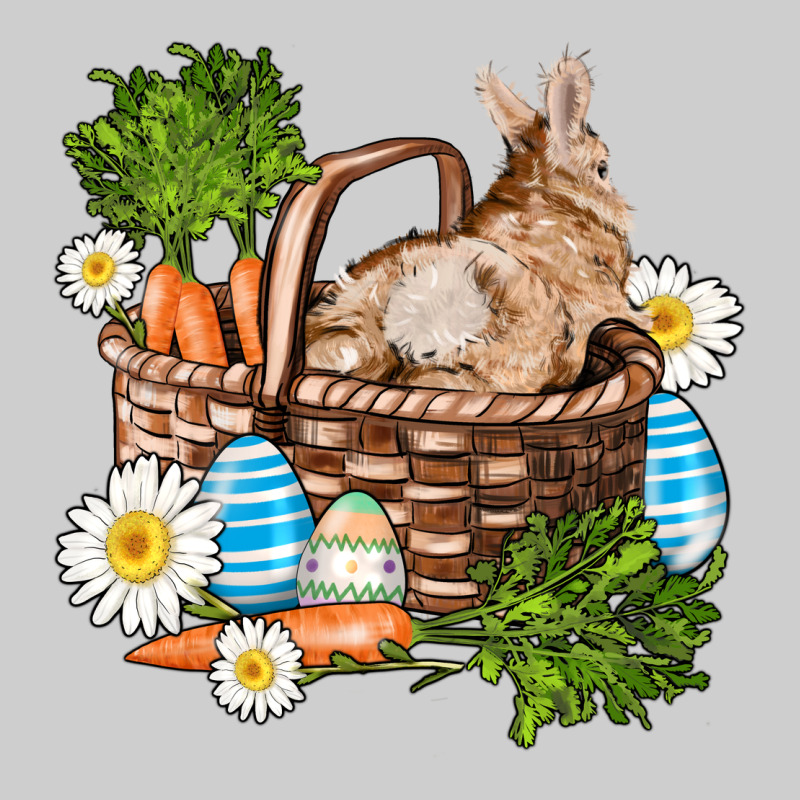 Easter Bunny In Basket Wıth Carrot And Eggs Premium Tee by AdoDesignShop | Teevron