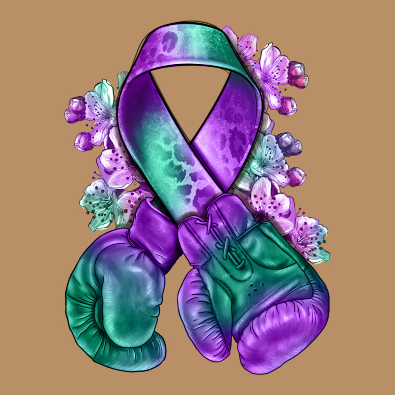 Purple And Green Anal Cancer With Boxing Gloves Na Vintage Hoodie by NancyCooperArtShop | Teevron