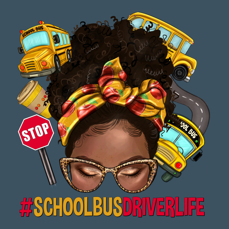 School Bus Driver Life Afro Messy Bun Urban Heavy Tee by NancyCooperArtShop | Teevron