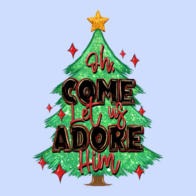 Oh Come Let Us Adore Him Christmas Tree Urban Heavy Tee by MaliasSmallBusiness | Teevron