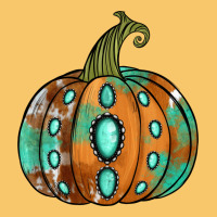 Western Cowhide Turquoise Pumpkin Vintage Hoodie | Teevron