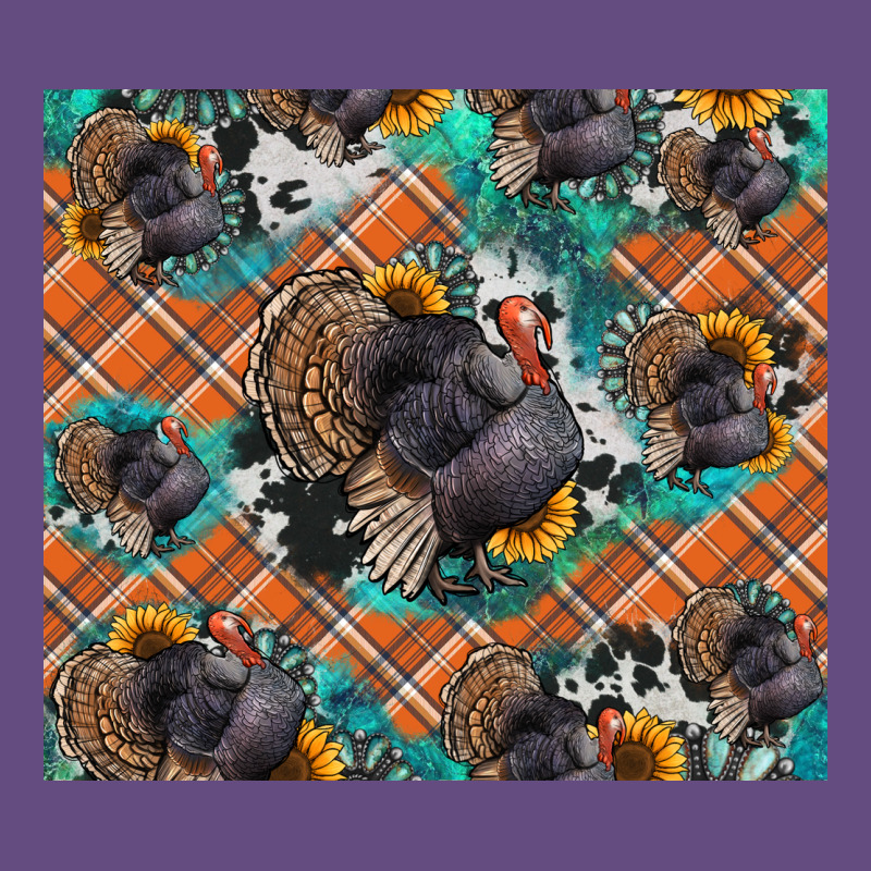 Thanksgiving Turkey Sunflower Turquoise Vintage Hoodie by NancyCooperArtShop | Teevron