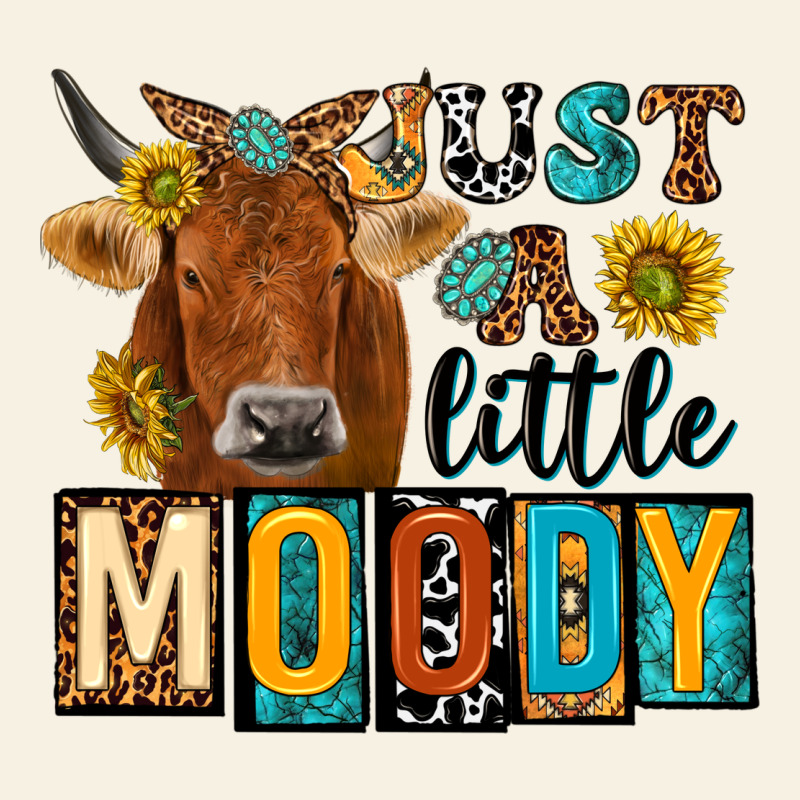 Just A Little Moody With Cow Vintage Tee by NancyCooperArtShop | Teevron