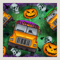 Halloween Bus And Pumpkin Seamless Pattern Heavy Core Tee | Teevron