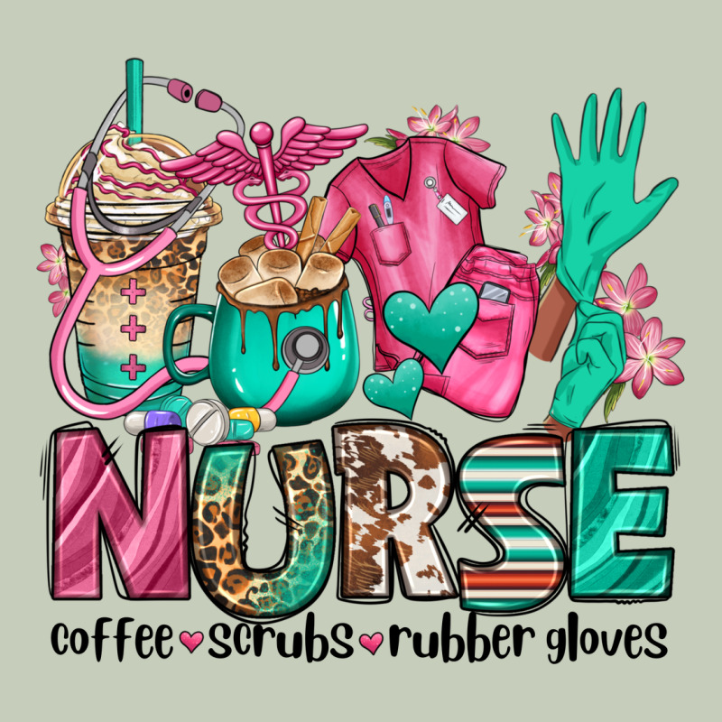 Nurse Coffee Scrubs Rubber Gloves Ladies Tee by Jasminsmagicworld | Teevron