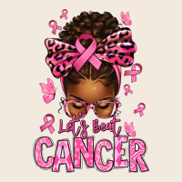 Lets Beat Cancer Afro Messy Bun Zipper Hoodie | Teevron