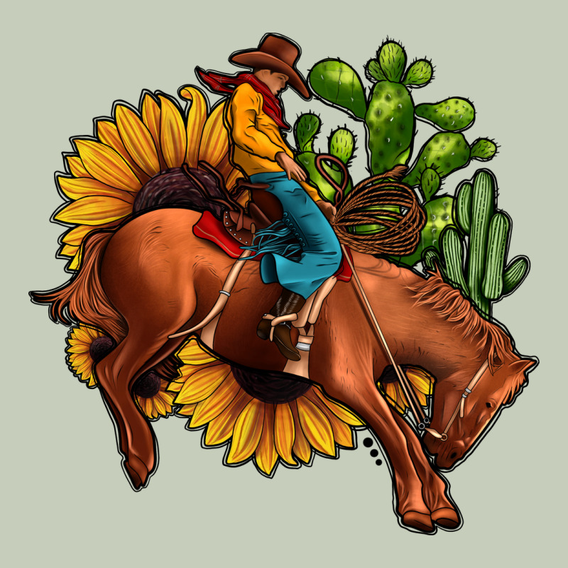 Rodeo Cowboy Sunflower Cactus Ladies Tee by JahusDesignShop | Teevron