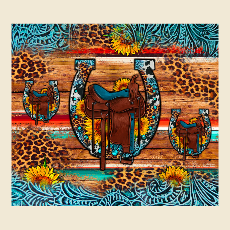 Saddle Horseshoe Leopard Sunflower Premium Tee by Artiststas | Teevron