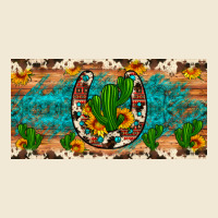 Cactus Sunflower Horseshoe License Plate Premium Tee | Teevron