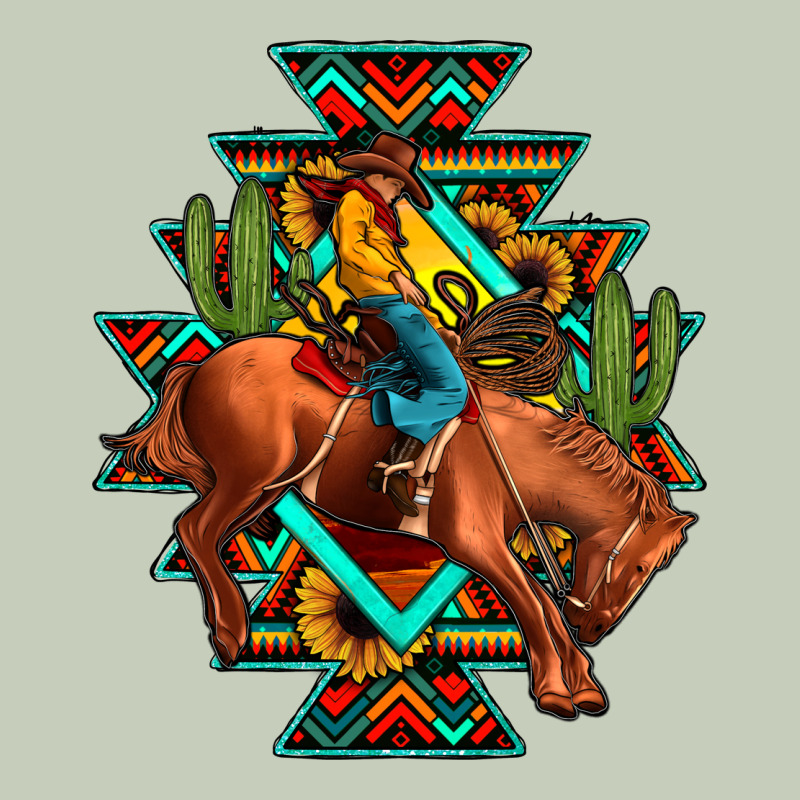 Aztec Rodeo Cowboy Ladies Tee by JahusDesignShop | Teevron