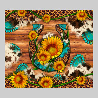 Sunflower Gemstone Leopard Cowhide Horseshoe Premium Tee | Teevron