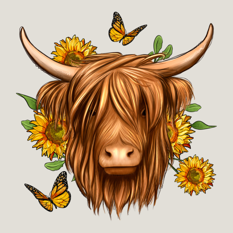 Sunflowers Long Haired Cow Heavy Core Tee by Jasminsmagicworld | Teevron