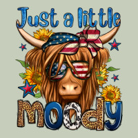 Just A Little Moody 4th Of July Long Haired Cow Ladies Tee | Teevron