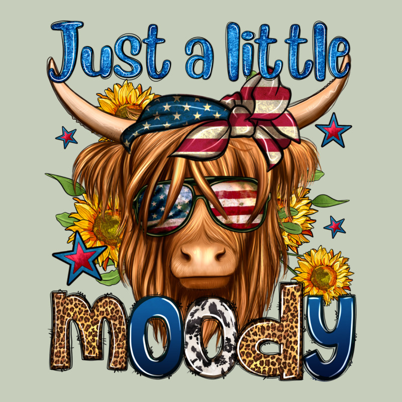 Just A Little Moody 4th Of July Long Haired Cow Ladies Tee by Jasminsmagicworld | Teevron