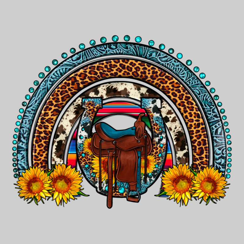 Saddle Sunflower Horseshoe Rainbow Premium Tee by Artiststas | Teevron