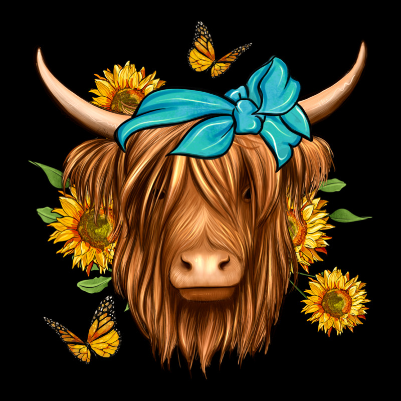 Sunflower Long Haired Cow Heavy Core Tee by Jasminsmagicworld | Teevron