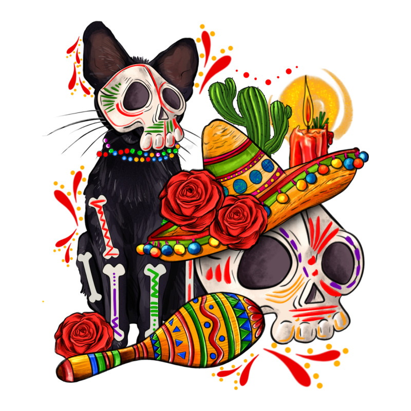 Mexican Dead Day With Skeleton Cat Premium Tee by AdoDesignShop | Teevron