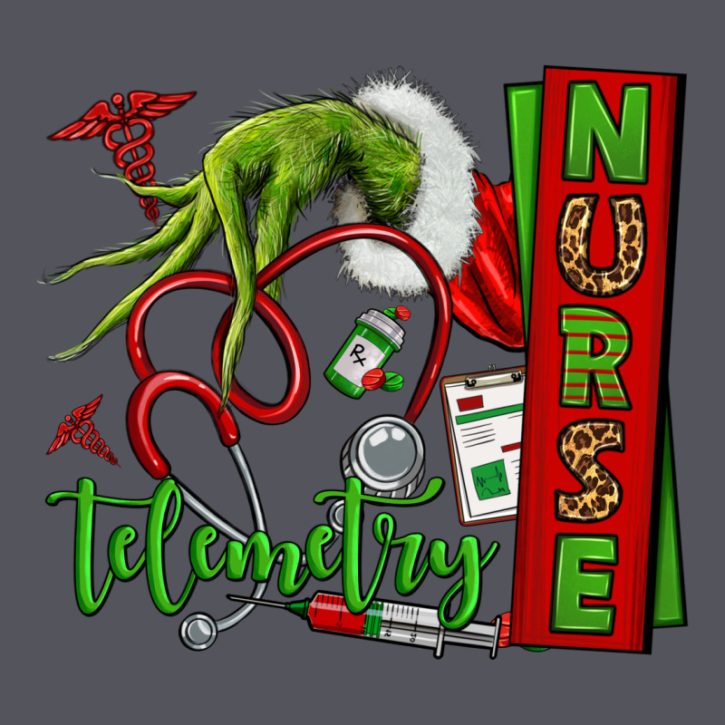 Grinch Hand Telemetry Nurse Vintage Hoodie by NancyCooperArtShop | Teevron