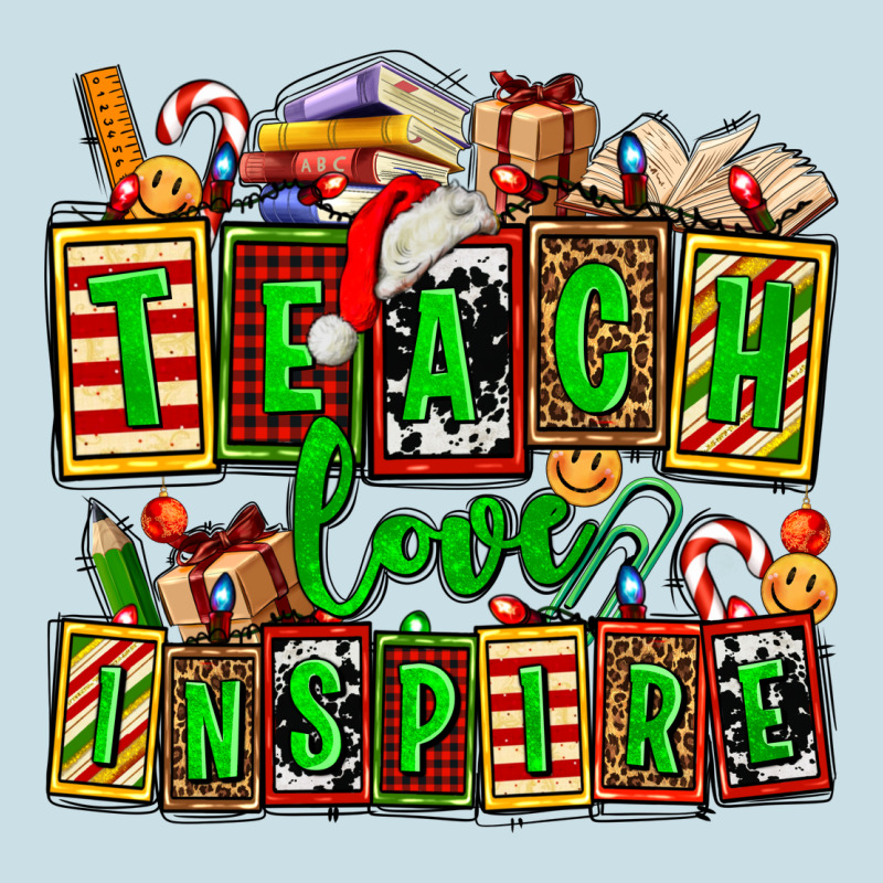 Teach Love Inspire With Christmas And Teacher Elements Ladies Tee by AdoDesignShop | Teevron