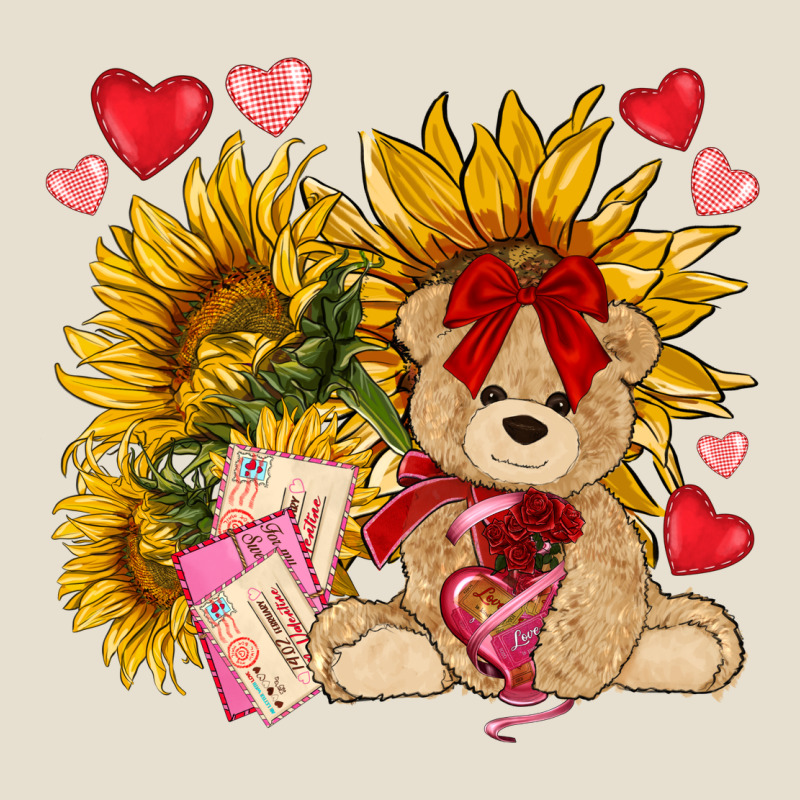 Valentines Day Sunflowers With Bear Hjf Urban Heavy Tee by NancyCooperArtShop | Teevron