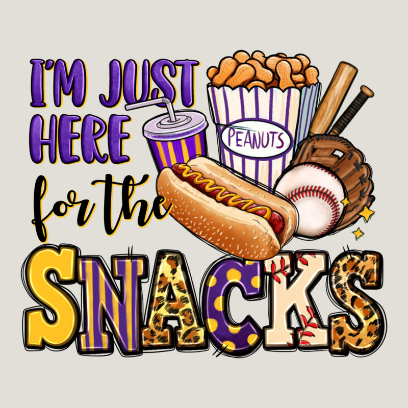 I'm Just Here For The Snacks Baseball Purple And G Heavy Core Tee by Jasminsmagicworld | Teevron