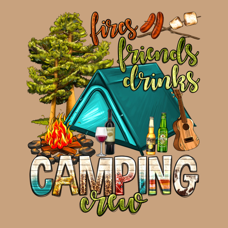 Fires Friends Drinks Camping Crew Vintage Tee by NancyCooperArtShop | Teevron