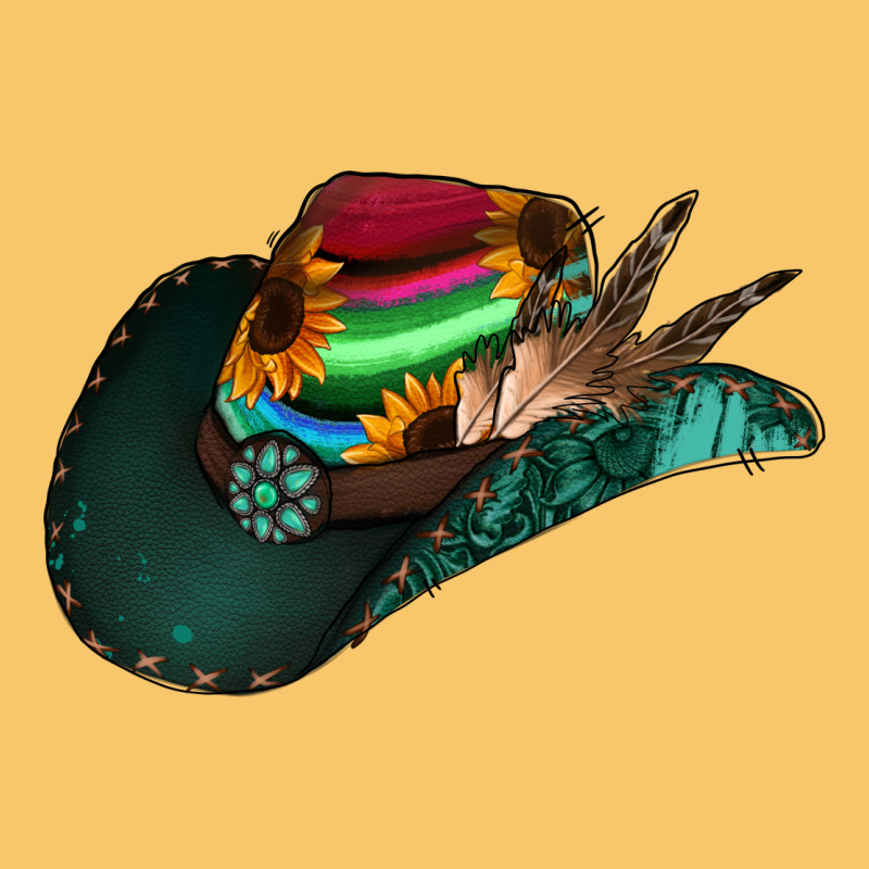 Aztec Sunflower Cowboy Hat Vintage Hoodie by Jasminsmagicworld | Teevron