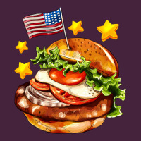 American Flag And Hamburger Premium Tee | Teevron